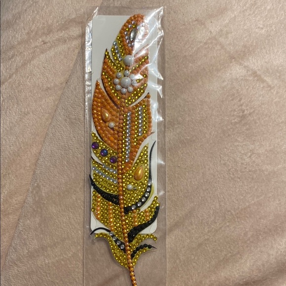 Handmade Dimond Peacock Feather Bookmark - Picture 11 of 12